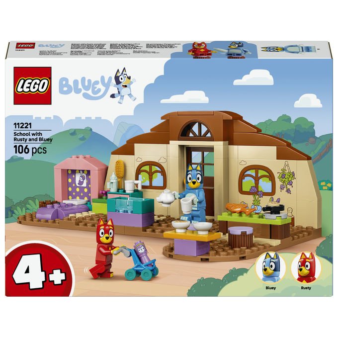 Lego 11221 Bluey Set da costruzione A Scuola con Rusty e Bluey 106 pezzi 2 minifigure 4+ anni colore Multicolore