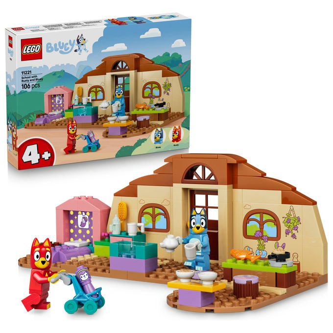 Lego 11221 Bluey Set da costruzione A Scuola con Rusty e Bluey 106 pezzi 2 minifigure 4+ anni colore Multicolore