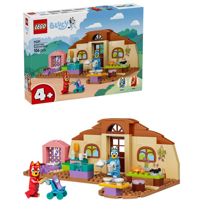 Lego 11221 Bluey Set da costruzione A Scuola con Rusty e Bluey 106 pezzi 2 minifigure 4+ anni colore Multicolore