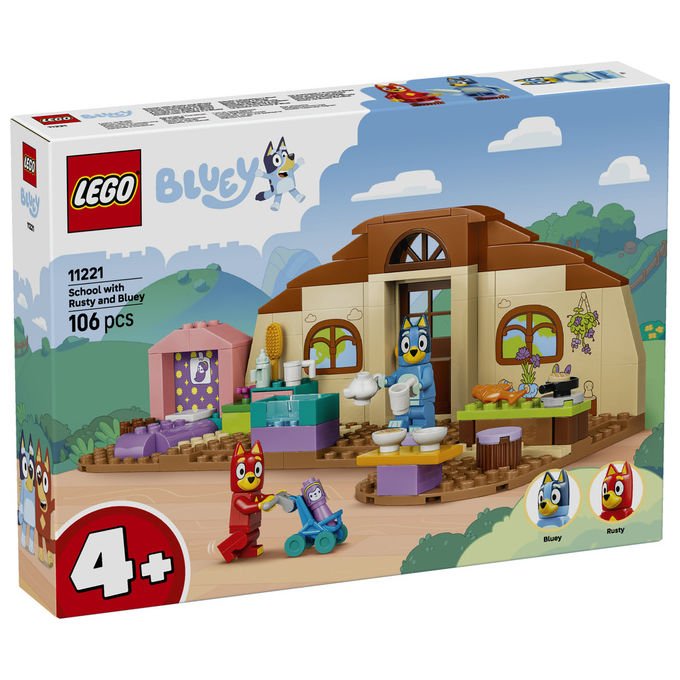 Lego 11221 Bluey Set da costruzione A Scuola con Rusty e Bluey 106 pezzi 2 minifigure 4+ anni colore Multicolore