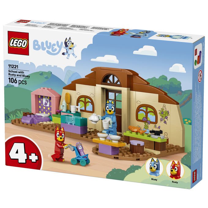 Lego 11221 Bluey Set da costruzione A Scuola con Rusty e Bluey 106 pezzi 2 minifigure 4+ anni colore Multicolore