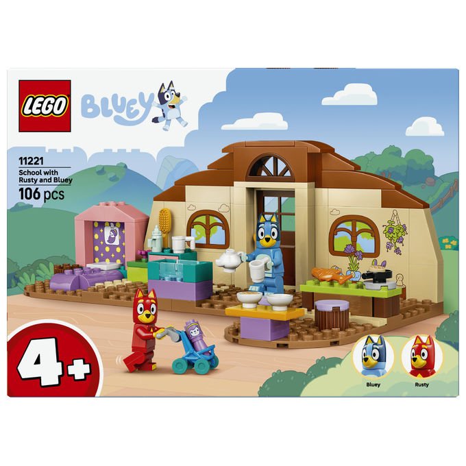 Lego 11221 Bluey Set da costruzione A Scuola con Rusty e Bluey 106 pezzi 2 minifigure 4+ anni colore Multicolore