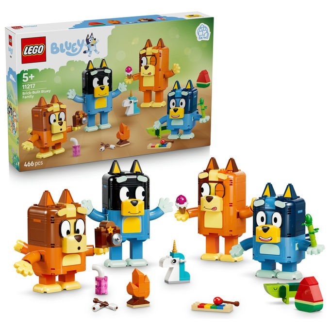 Lego 11217 Bluey Set da Costruzione Famiglia Bluey 4 Personaggi 466 Pezzi eta' 5+ colore Multicolore