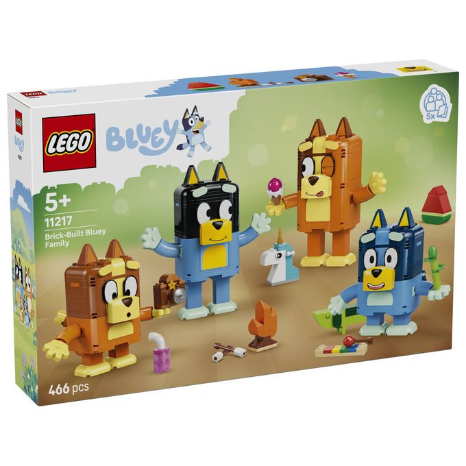 Lego 11217 Bluey Set da Costruzione Famiglia Bluey 4 Personaggi 466 Pezzi eta' 5+ colore Multicolore