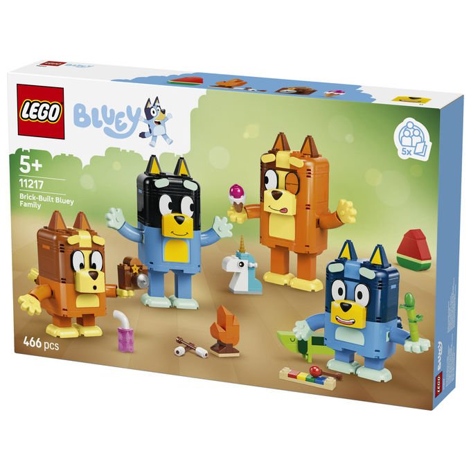 Lego 11217 Bluey Set da Costruzione Famiglia Bluey 4 Personaggi 466 Pezzi eta' 5+ colore Multicolore