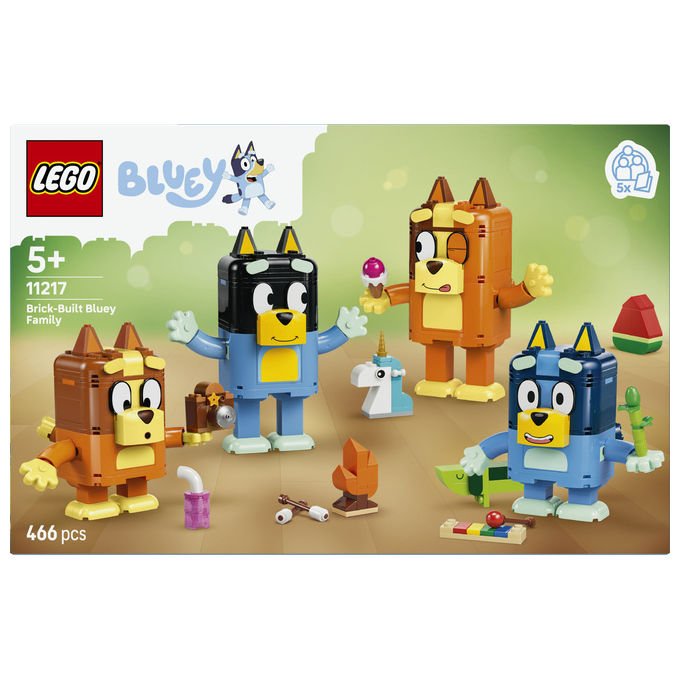 Lego 11217 Bluey Set da Costruzione Famiglia Bluey 4 Personaggi 466 Pezzi eta' 5+ colore Multicolore