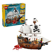 Lego 31387 Creator 3 in 1 Set da Costruzione Nave da Pirata 1074 Pezzi 5 Minifigure 9 Anni colore Multicolore