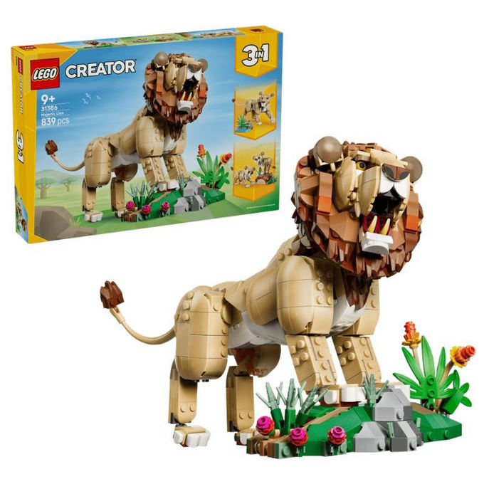 Lego 31386 Creator 3in1 Set Costruzioni Animali Selvatici Leone Maestoso 839 pezzi da 9 anni