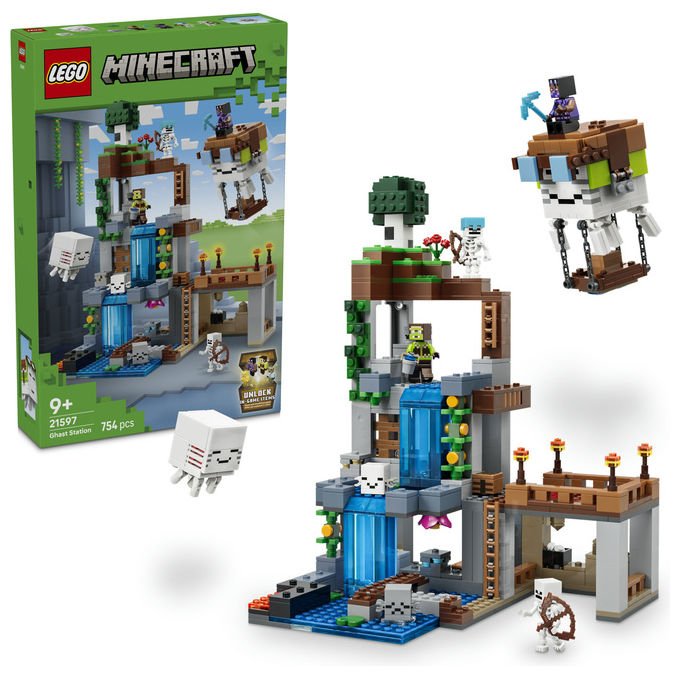 Lego 21597 Minecraft Stazione di Ghast Set da Costruzione 754 Pezzi 8 Personaggi Accessori per Bambini 9 Anni