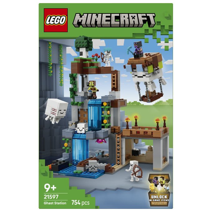 Lego 21597 Minecraft Stazione di Ghast Set da Costruzione 754 Pezzi 8 Personaggi Accessori per Bambini 9 Anni