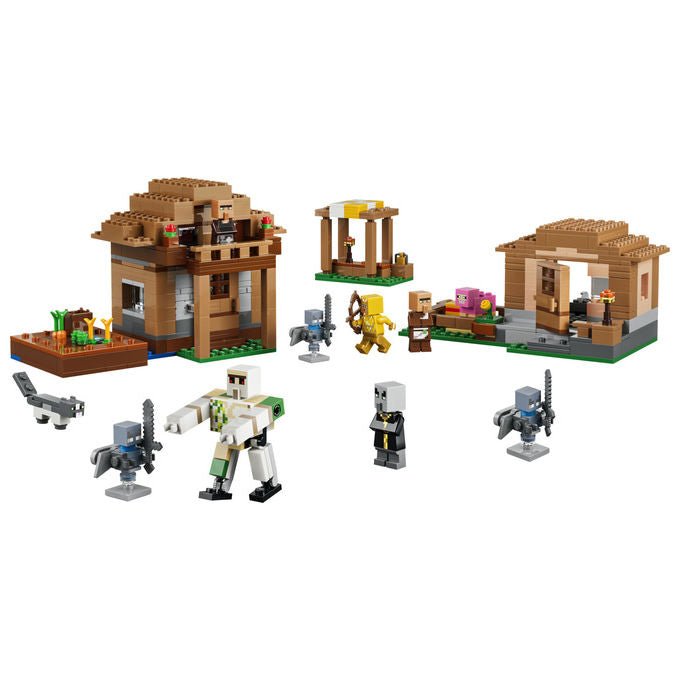 Lego 21596 Minecraft Set da Costruzione Attacco al Villaggio dell'Evocatore 607 Pezzi 11 Personaggi 9+ anni colore Multicolore