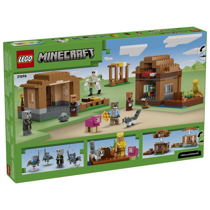 Lego 21596 Minecraft Set da Costruzione Attacco al Villaggio dell'Evocatore 607 Pezzi 11 Personaggi 9+ anni colore Multicolore
