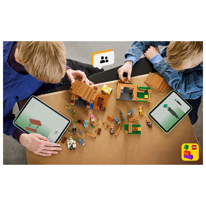Lego 21596 Minecraft Set da Costruzione Attacco al Villaggio dell'Evocatore 607 Pezzi 11 Personaggi 9+ anni colore Multicolore