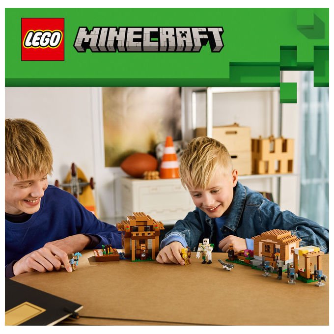 Lego 21596 Minecraft Set da Costruzione Attacco al Villaggio dell'Evocatore 607 Pezzi 11 Personaggi 9+ anni colore Multicolore