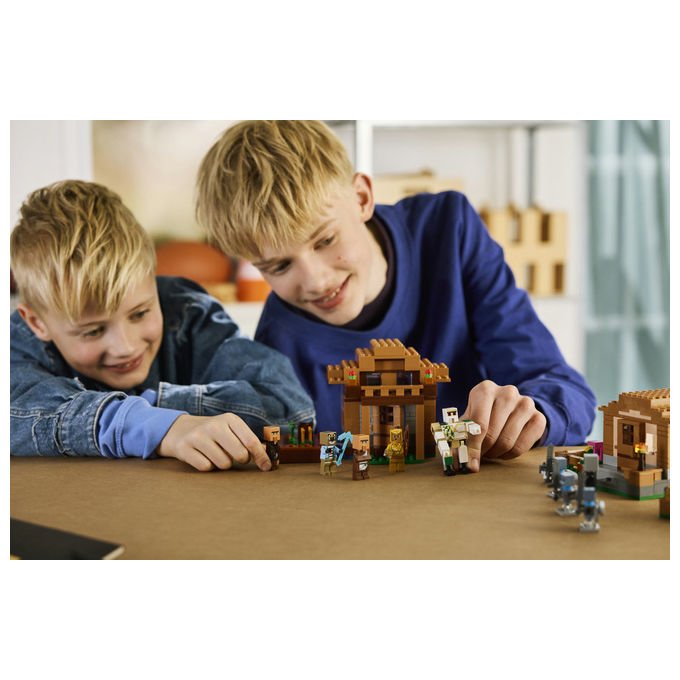 Lego 21596 Minecraft Set da Costruzione Attacco al Villaggio dell'Evocatore 607 Pezzi 11 Personaggi 9+ anni colore Multicolore