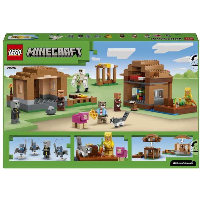 Lego 21596 Minecraft Set da Costruzione Attacco al Villaggio dell'Evocatore 607 Pezzi 11 Personaggi 9+ anni colore Multicolore