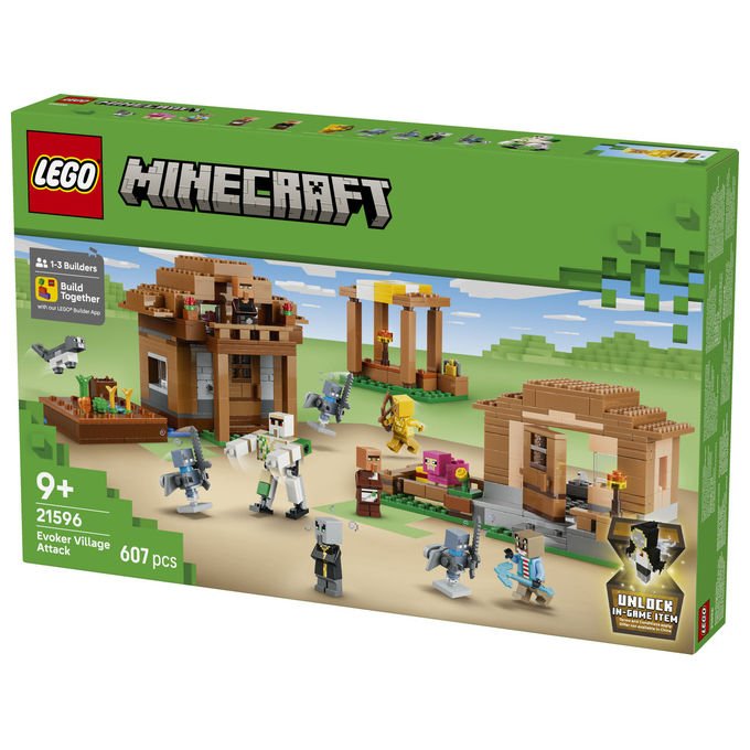 Lego 21596 Minecraft Set da Costruzione Attacco al Villaggio dell'Evocatore 607 Pezzi 11 Personaggi 9+ anni colore Multicolore