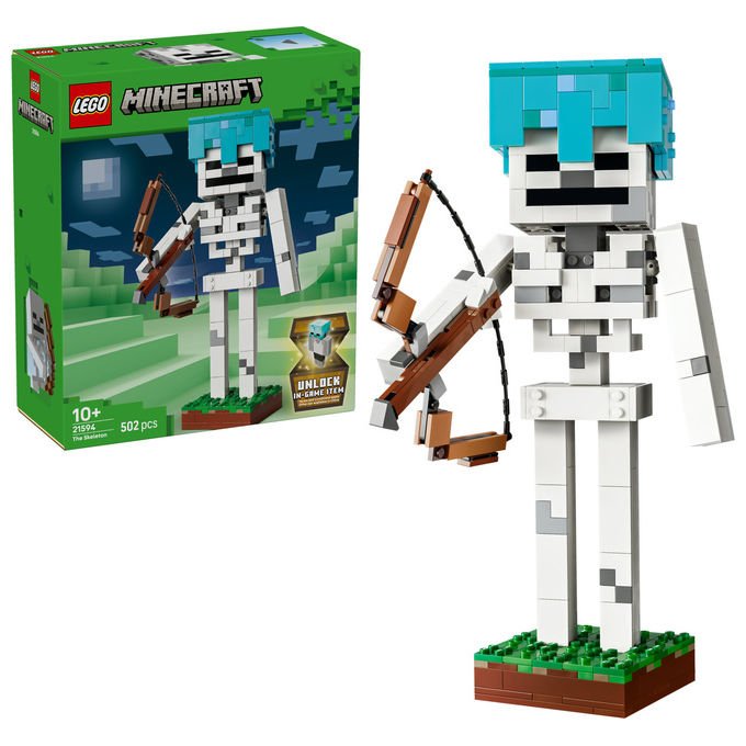 Lego 21594 Minecraft Lo Scheletro Set da costruzione 502 pezzi Action Figure con Arco Frecce ed Elmo di Diamante eta' 10+