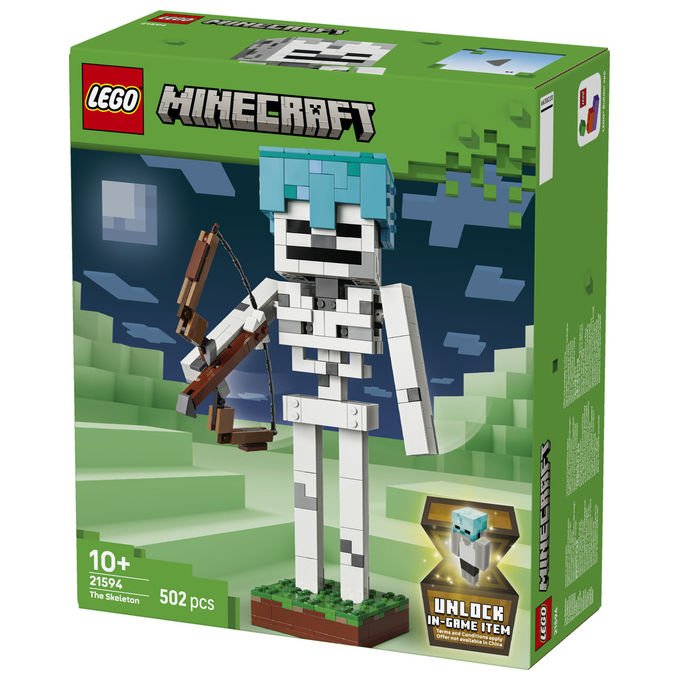 Lego 21594 Minecraft Lo Scheletro Set da costruzione 502 pezzi Action Figure con Arco Frecce ed Elmo di Diamante eta' 10+