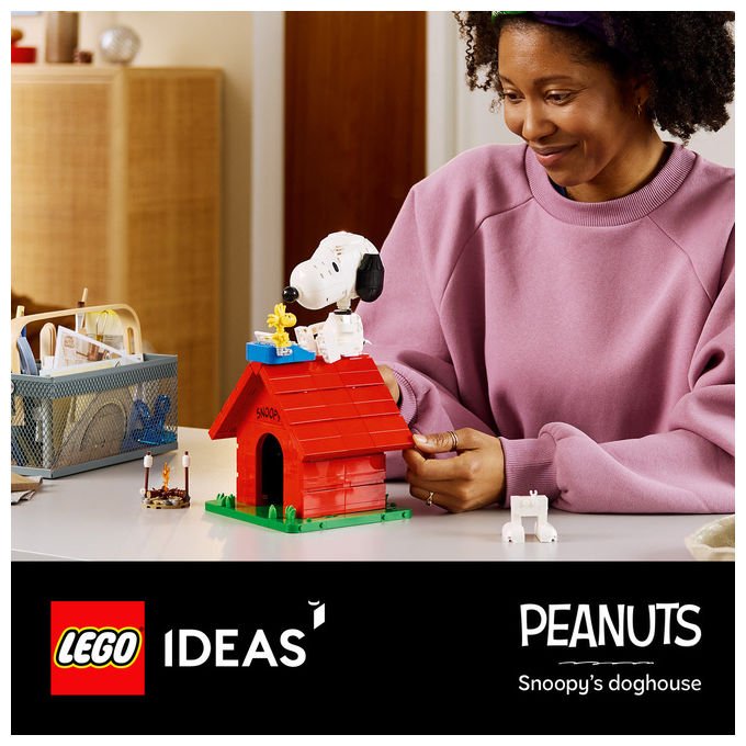 Lego 21368 Ideas Peanuts Set da Costruzione La Cuccia di Snoopy 964 pezzi per Adulti colore Multicolore