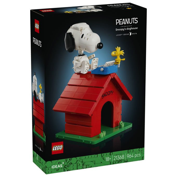 Lego 21368 Ideas Peanuts Set da Costruzione La Cuccia di Snoopy 964 pezzi per Adulti colore Multicolore
