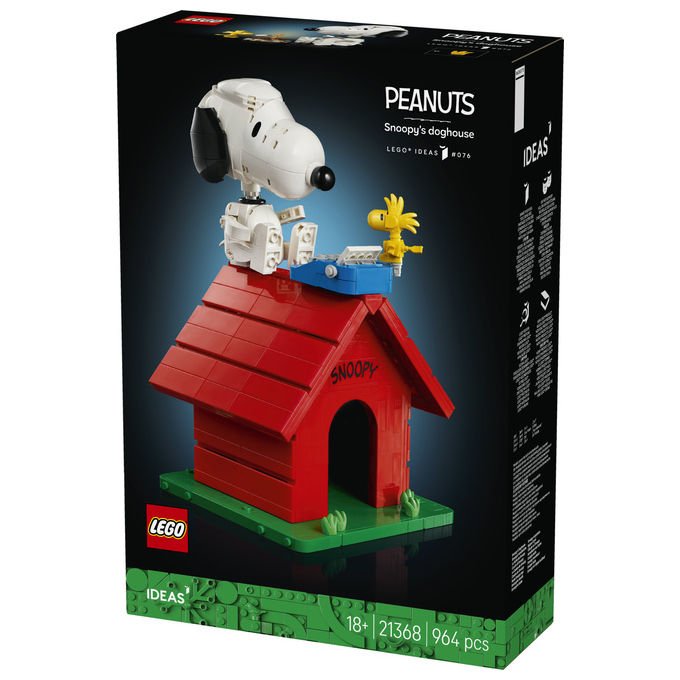 Lego 21368 Ideas Peanuts Set da Costruzione La Cuccia di Snoopy 964 pezzi per Adulti colore Multicolore