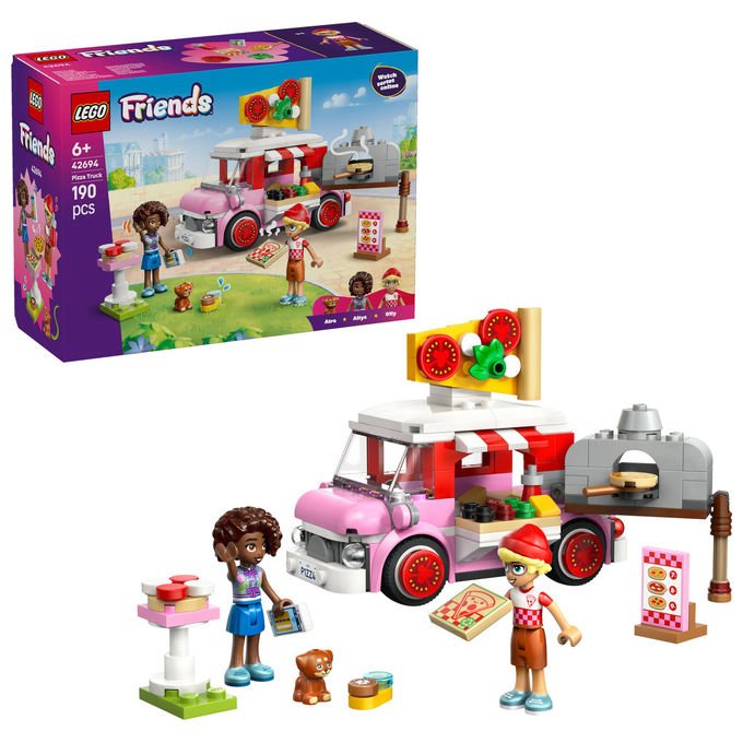Lego 42694 Friends Set da Costruzione Furgone delle Pizze 190 Pezzi 2 Minidoll 6+ colore Multicolore