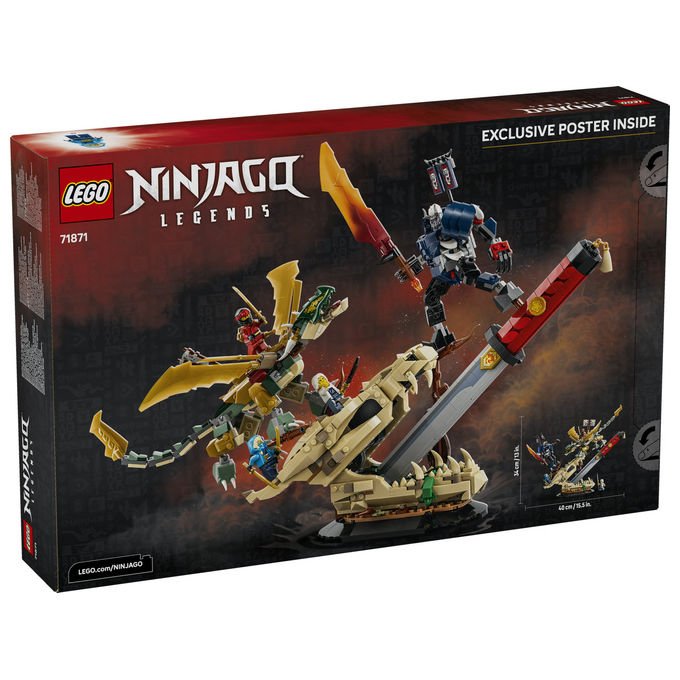 Lego 71871 NINJAGO Legends Set da costruzione Battaglia alla Lama del Drago 1016 pezzi 4 Minifigure per bambini 9+