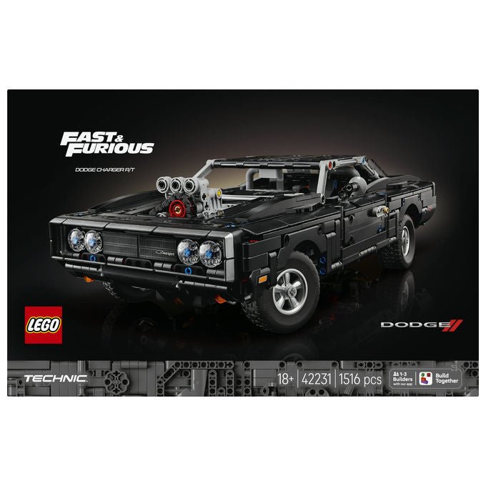 Lego 42231 Technic Set da Costruzione Auto Dodge Charger R-T Fast and Furious 1516 Pezzi Motore V8 per Adulti
