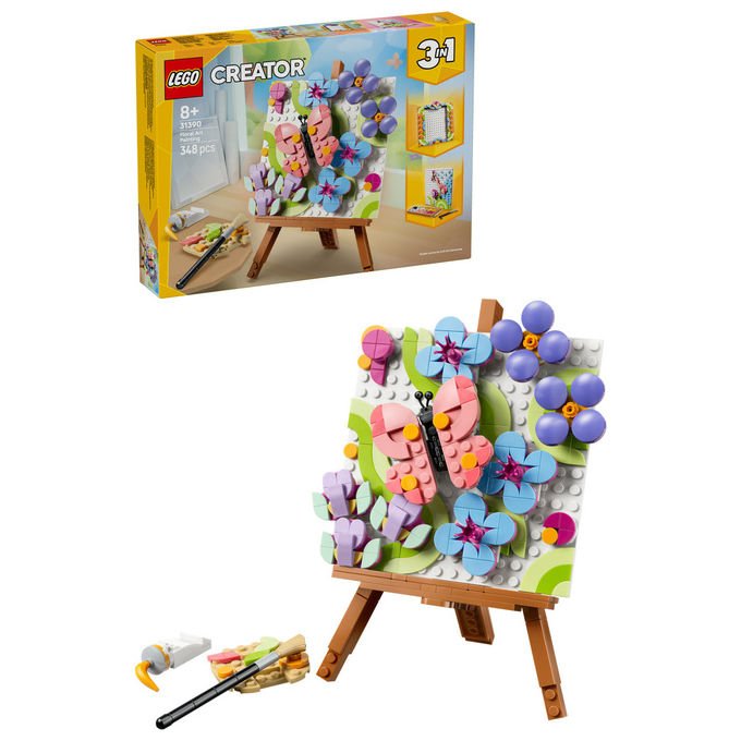 Lego 31390 Creator Set da Costruzione 3in1 Dipinto Floreale Decorativo 348 pezzi da 8 anni colore Multicolore