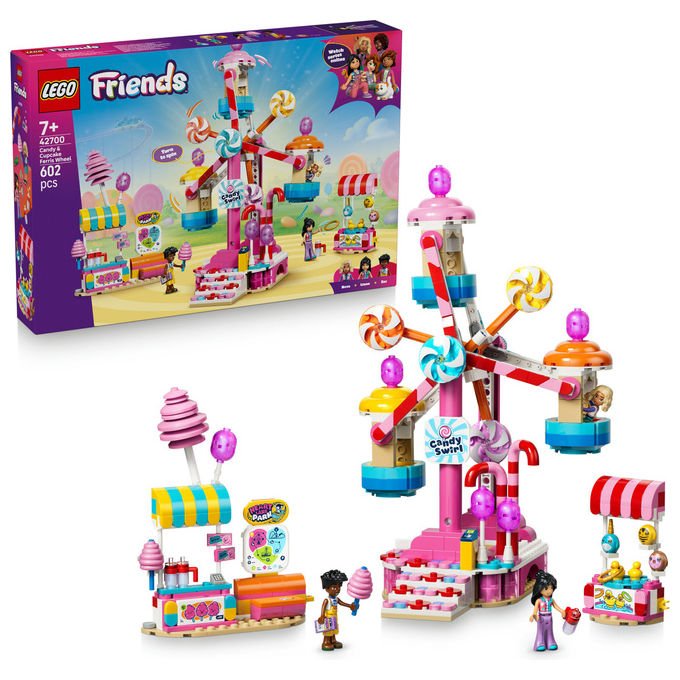 Lego 42700 Friends Ruota Panoramica Dolci e Cupcake Set da costruzione 602 pezzi 3 Mini Bamboline 7 anni colore Multicolore