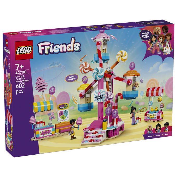 Lego 42700 Friends Ruota Panoramica Dolci e Cupcake Set da costruzione 602 pezzi 3 Mini Bamboline 7 anni colore Multicolore