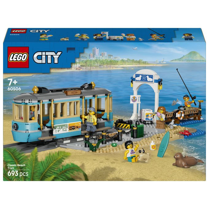 Lego 60506 City Tram Classico della Spiaggia Set da Costruzione 693 Pezzi 5 Minifigure per Bambini 7+