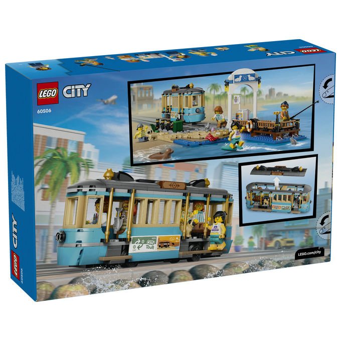 Lego 60506 City Tram Classico della Spiaggia Set da Costruzione 693 Pezzi 5 Minifigure per Bambini 7+