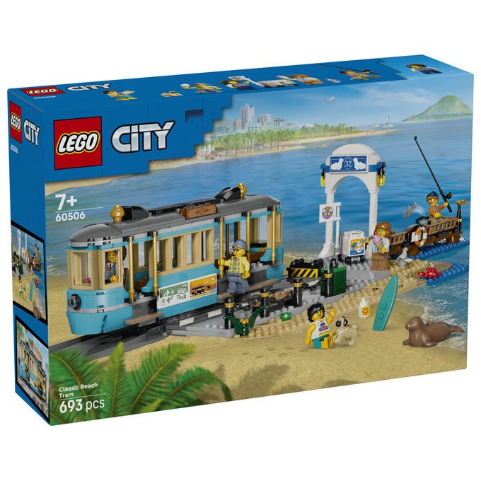 Lego 60506 City Tram Classico della Spiaggia Set da Costruzione 693 Pezzi 5 Minifigure per Bambini 7+