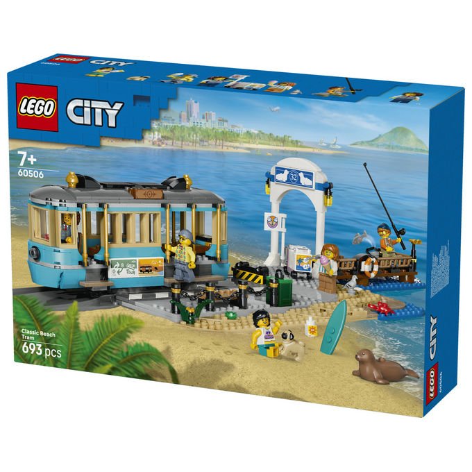 Lego 60506 City Tram Classico della Spiaggia Set da Costruzione 693 Pezzi 5 Minifigure per Bambini 7+