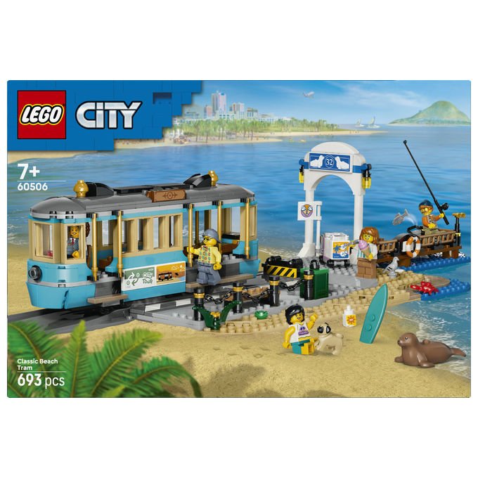 Lego 60506 City Tram Classico della Spiaggia Set da Costruzione 693 Pezzi 5 Minifigure per Bambini 7+