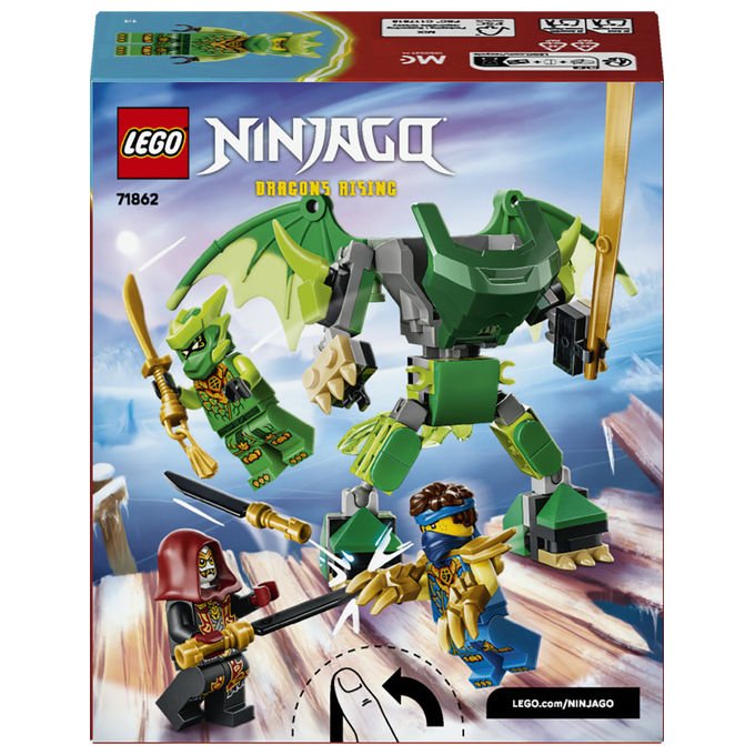 Lego 71862 NINJAGO Dragons Rising Set da Costruzione Mech Drago di Lloyd con 3 Minifigure 81 pezzi eta' 6+