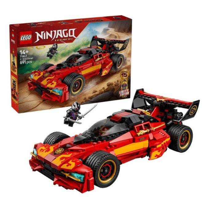 Lego 71867 NINJAGO Super-Bolide Ninja X-1 15° Anniversario Set Costruzioni 2in1 con Moto 691 Pezzi 3 Minifigure da 14 anni