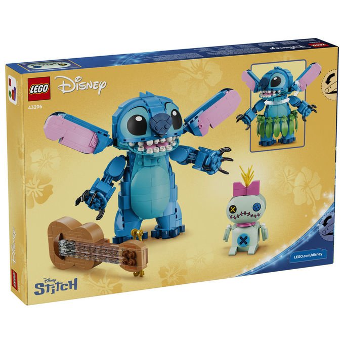Lego 43296 Disney Stitch e Scrump Set da Costruzione 713 Pezzi 2 Action Figure con Accessori per Bambini 9+ colore Multicolore
