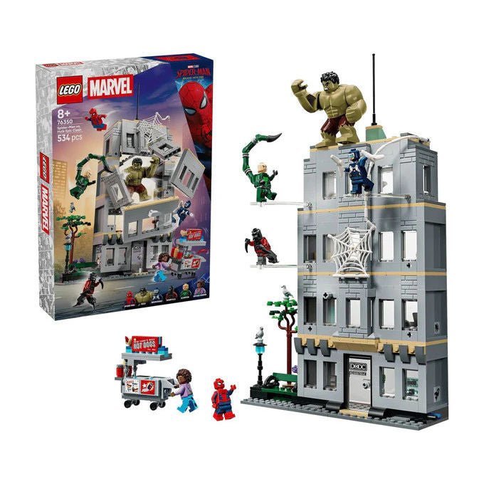 Lego 76350 Marvel Super Heroes Scontro Epico Spider-Man vs Hulk Set Costruzioni 534 pezzi 6 Minifigure da 8 anni