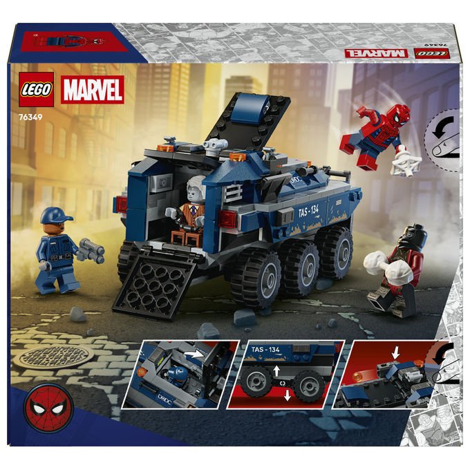 Lego 76349 Marvel Spider-Man Set da Costruzione Inseguimento Trasportatore Detenuti 367 Pezzi 4 Minifigure 8+ Anni colore Multicolore