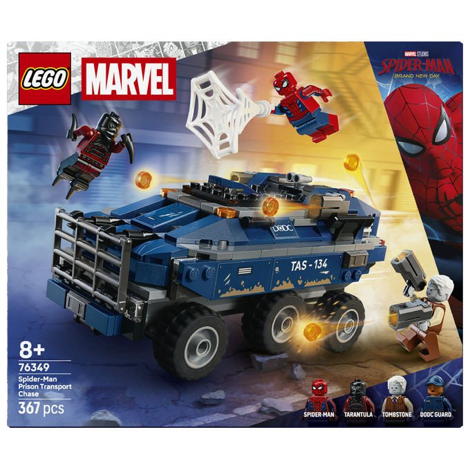 Lego 76349 Marvel Spider-Man Set da Costruzione Inseguimento Trasportatore Detenuti 367 Pezzi 4 Minifigure 8+ Anni colore Multicolore
