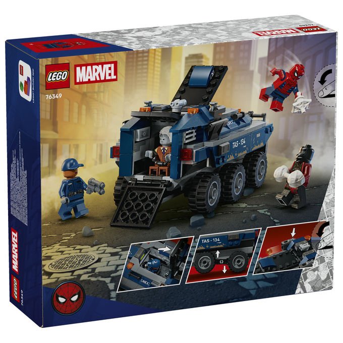 Lego 76349 Marvel Spider-Man Set da Costruzione Inseguimento Trasportatore Detenuti 367 Pezzi 4 Minifigure 8+ Anni colore Multicolore