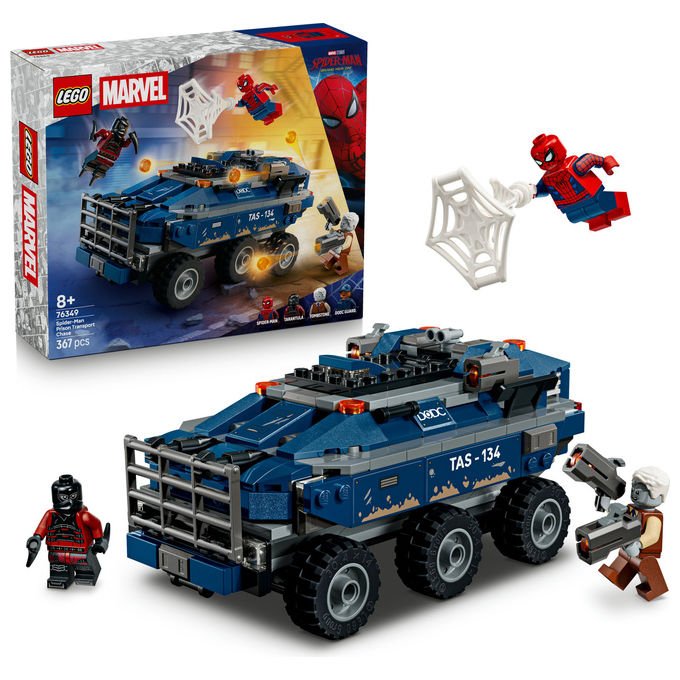 Lego 76349 Marvel Spider-Man Set da Costruzione Inseguimento Trasportatore Detenuti 367 Pezzi 4 Minifigure 8+ Anni colore Multicolore