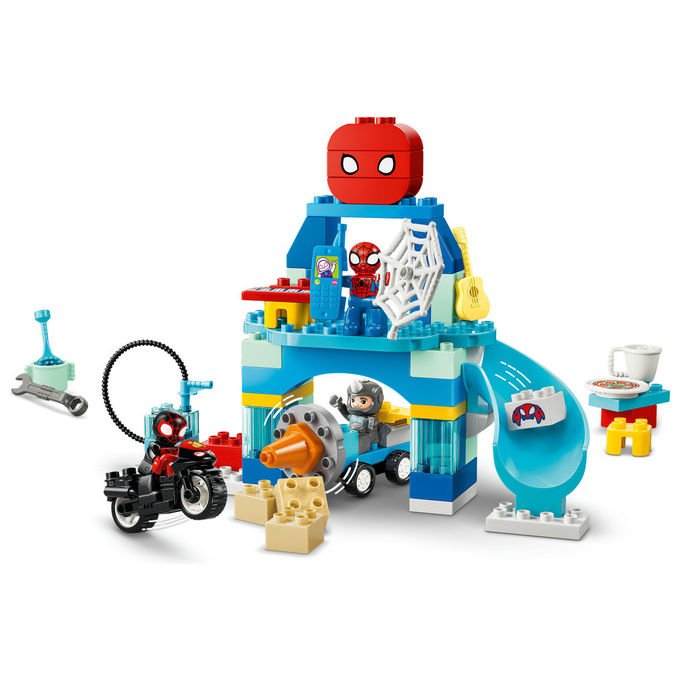 Lego 10464 DUPLO Marvel Webquarters del Team Spidey Set da Costruzione 65 pezzi 3 Personaggi con Moto per Bambini da 2 anni