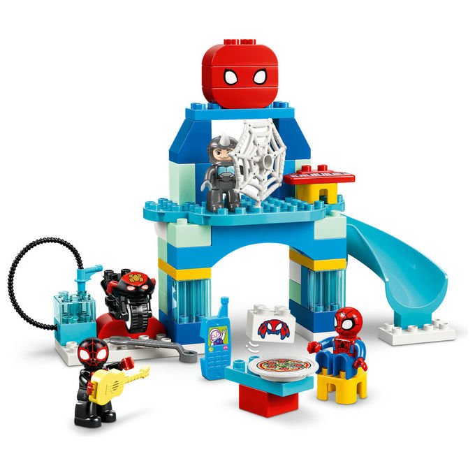 Lego 10464 DUPLO Marvel Webquarters del Team Spidey Set da Costruzione 65 pezzi 3 Personaggi con Moto per Bambini da 2 anni