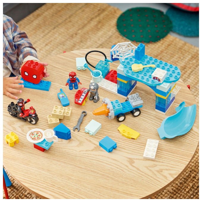 Lego 10464 DUPLO Marvel Webquarters del Team Spidey Set da Costruzione 65 pezzi 3 Personaggi con Moto per Bambini da 2 anni