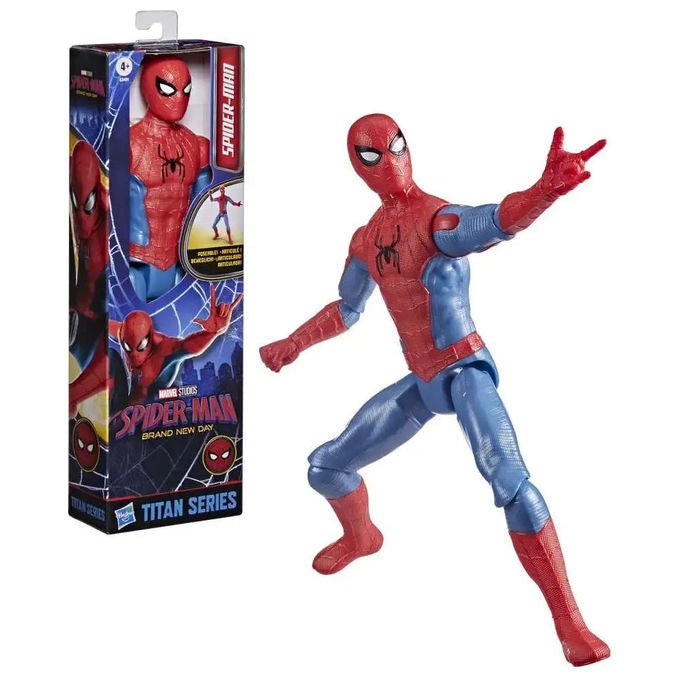 Hasbro G34015L0 Titan Series Action Figure Spider-Man Brand New Day 29.2 cm 11 punti di snodo colore Rosso e Blu