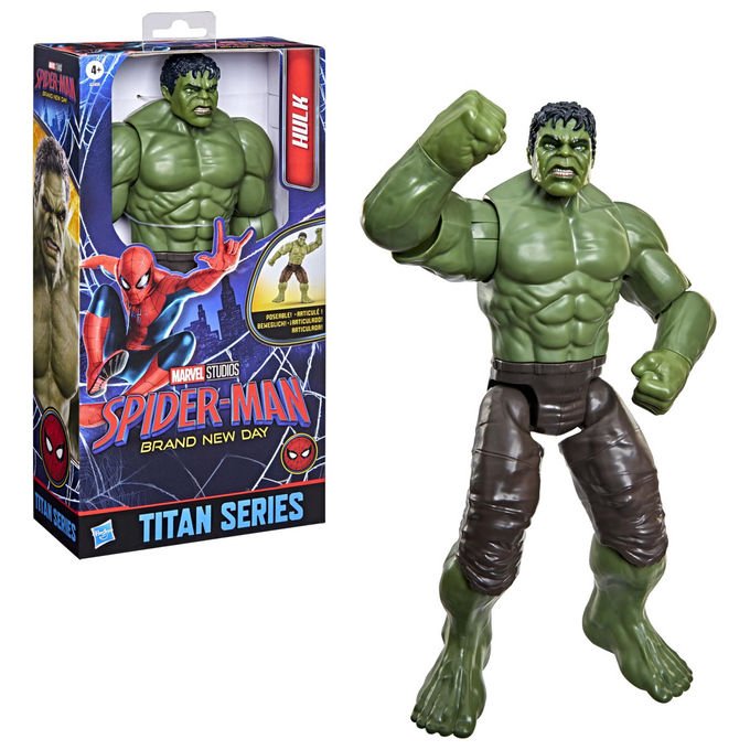 Hasbro G24555L0 Marvel Titan Series Hulk Action Figure Spider Man Brand New Day 30 cm 11 punti di snodo
